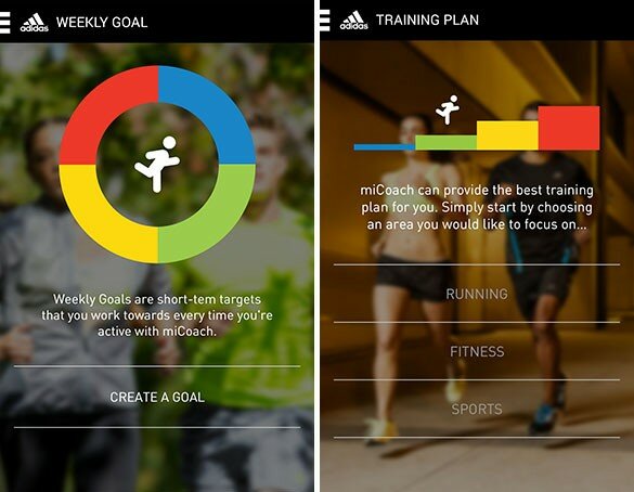 goal and training plan miCoach app